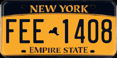 NY license plate FEE1408