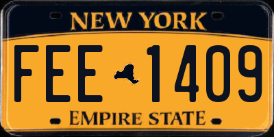 NY license plate FEE1409