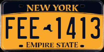 NY license plate FEE1413