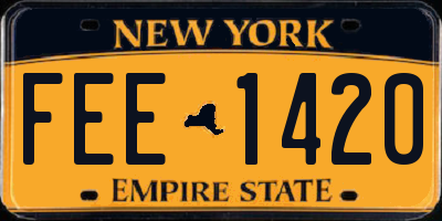 NY license plate FEE1420
