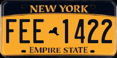 NY license plate FEE1422