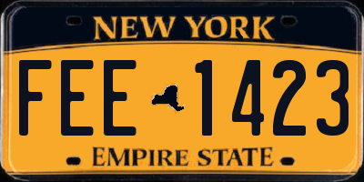NY license plate FEE1423