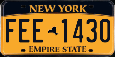 NY license plate FEE1430