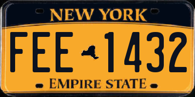 NY license plate FEE1432