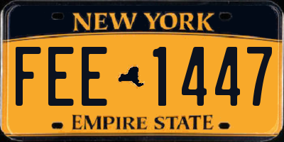 NY license plate FEE1447