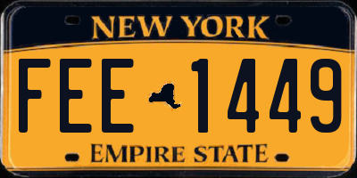NY license plate FEE1449