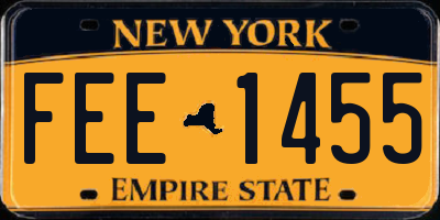 NY license plate FEE1455
