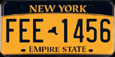 NY license plate FEE1456
