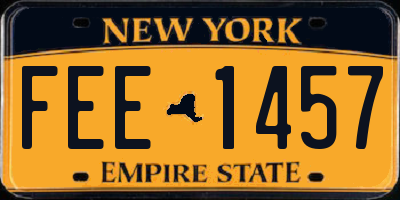 NY license plate FEE1457