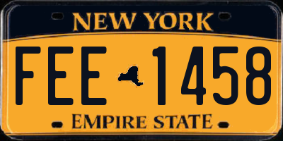 NY license plate FEE1458