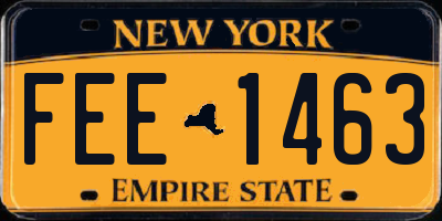 NY license plate FEE1463