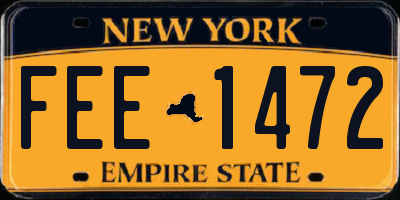 NY license plate FEE1472