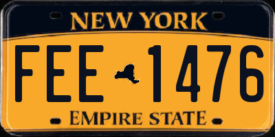 NY license plate FEE1476