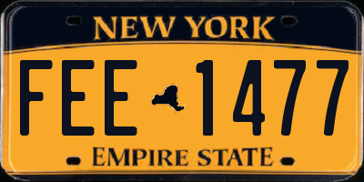 NY license plate FEE1477