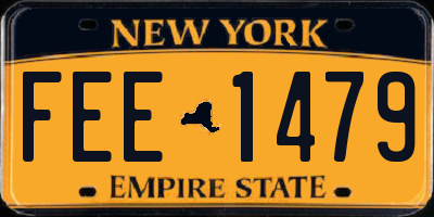 NY license plate FEE1479