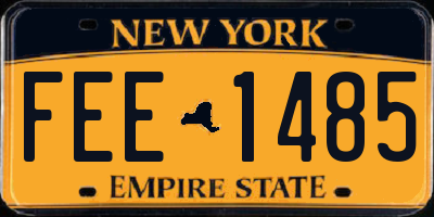 NY license plate FEE1485