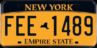 NY license plate FEE1489