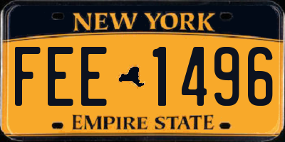 NY license plate FEE1496