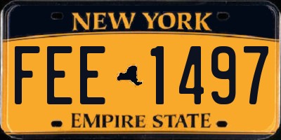 NY license plate FEE1497