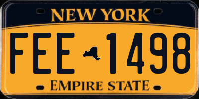 NY license plate FEE1498