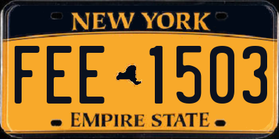 NY license plate FEE1503