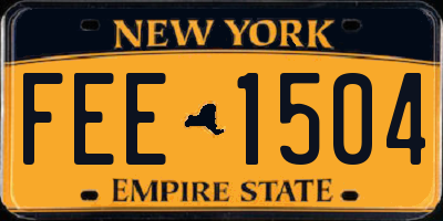 NY license plate FEE1504
