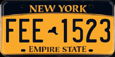 NY license plate FEE1523