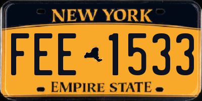 NY license plate FEE1533