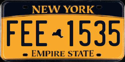 NY license plate FEE1535