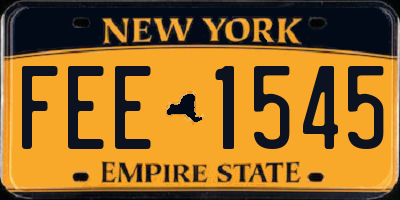 NY license plate FEE1545