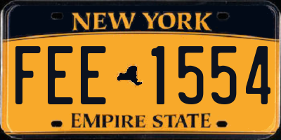 NY license plate FEE1554