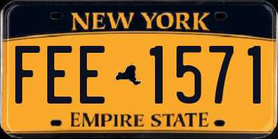 NY license plate FEE1571