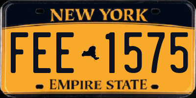 NY license plate FEE1575