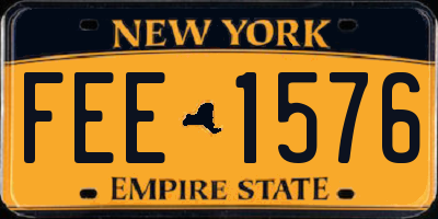 NY license plate FEE1576