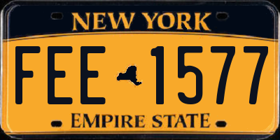 NY license plate FEE1577