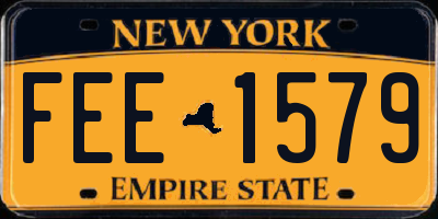 NY license plate FEE1579