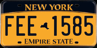 NY license plate FEE1585