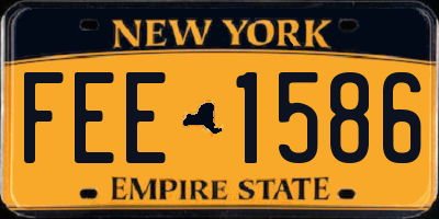 NY license plate FEE1586