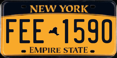 NY license plate FEE1590