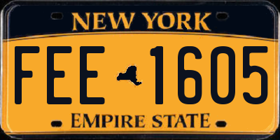 NY license plate FEE1605