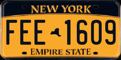 NY license plate FEE1609