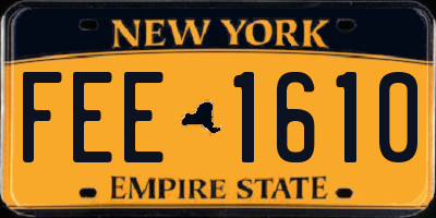 NY license plate FEE1610