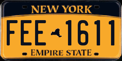 NY license plate FEE1611