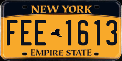 NY license plate FEE1613