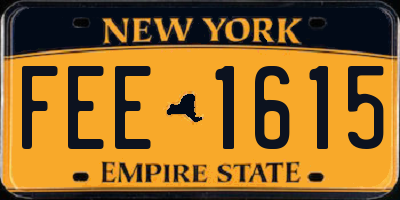 NY license plate FEE1615