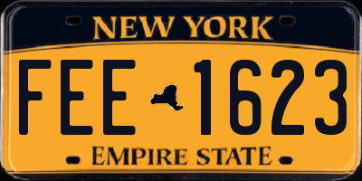 NY license plate FEE1623