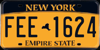 NY license plate FEE1624