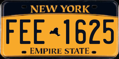 NY license plate FEE1625