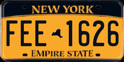NY license plate FEE1626