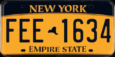 NY license plate FEE1634